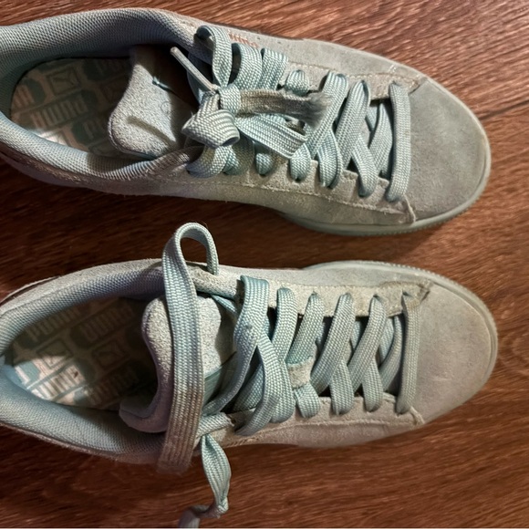 Puma Suede Sneakers in Soft Teal - Picture 1 of 8